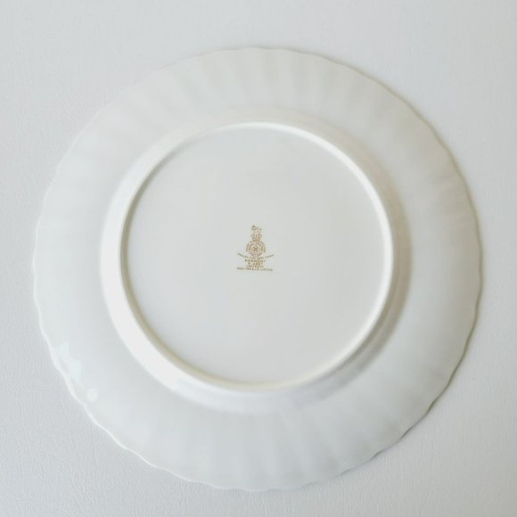 Royal Doulton Piedmont Dinner & Bread Plate Set, Green Gold Leaves Swirl Rim VTG - Picture 9 of 14